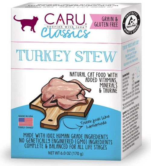 Caru Classics Turkey Stew Grain-Free Wet Cat Food 6 oz