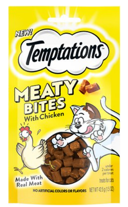 Whiskas Temptations Meaty Bites Chicken Flavored Cat Treats 1.5 oz