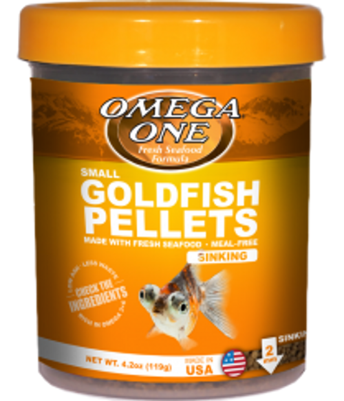 Omega One Goldfish Small Sinking Pellets Fish Food 4.2 oz
