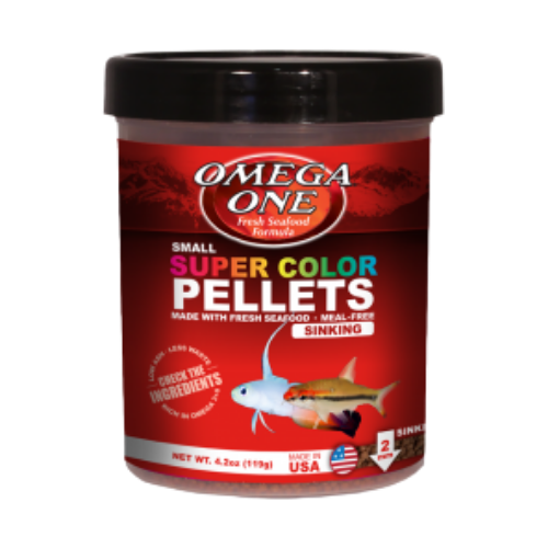 Omega One Super Color Small Cichlid Pellets Sinking Fish Food 4.2 oz