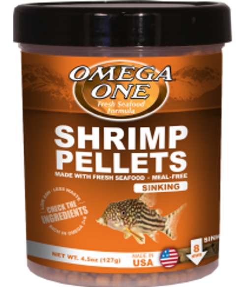 Omega One Sinking Shrimp Pellets Freshwater & Saltwater Fish Food 2.15 oz