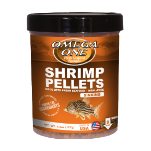 Omega One Sinking Shrimp Pellets Freshwater & Saltwater Fish Food 2.15 oz