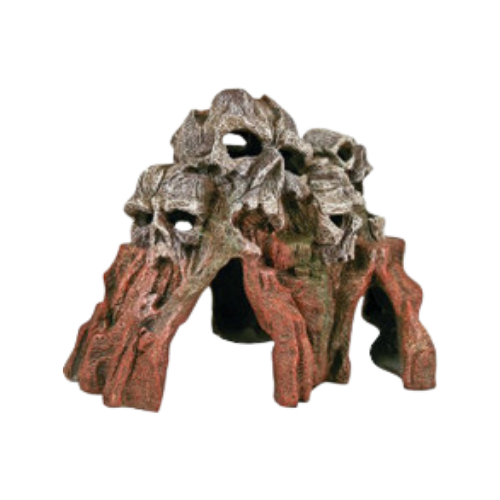 Blue Ribbon Skull Mountain Aquarium Ornament 