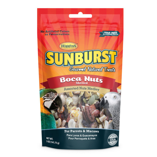 Higgins Sunburst Gourmet Natural Boca Nuts in Shell for Parrots & Macaws 5 oz