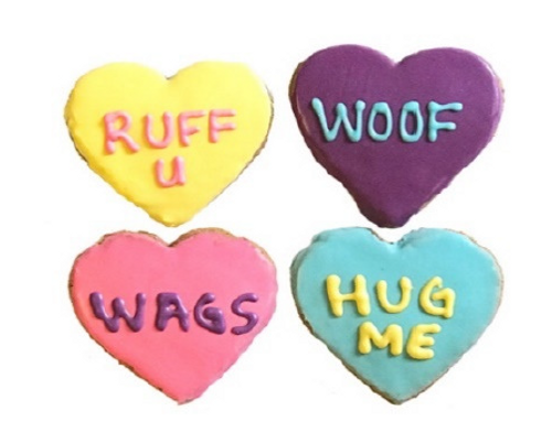 Pawsitively Gourmet Valentine's Day Conversation Heart Dog Cookie 
