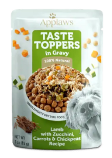 Applaws Taste Toppers Lamb with Zuccini, Carrot & Chickpeas in Gravy Pouch for Dogs