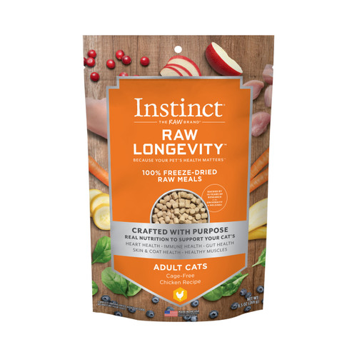 Instinct Raw Longevity Freeze-Dried Cage-Free Chicken Recipe Cat Food 9.5 oz