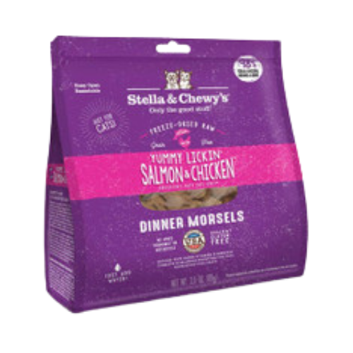 Stella & Chewy's Yummy Lickn' Wild-Caught Salmon & Cage-Free Chicken Dinner Grain-Free Freeze-Dried Raw Cat Food