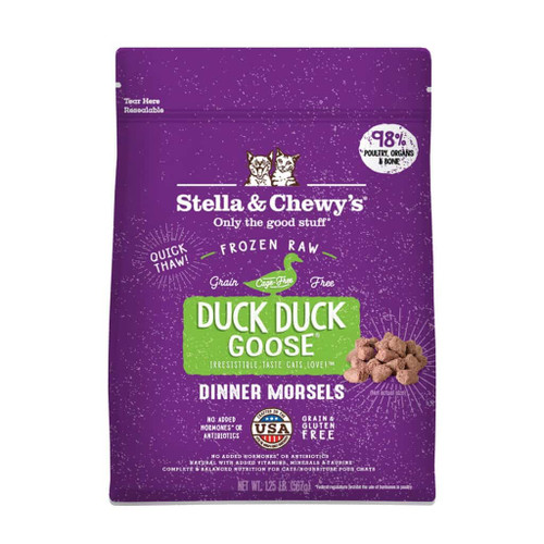 Stella & Chewy's Duck Duck Goose Raw Dinner Morsels Frozen Cat Food 1.25 lb