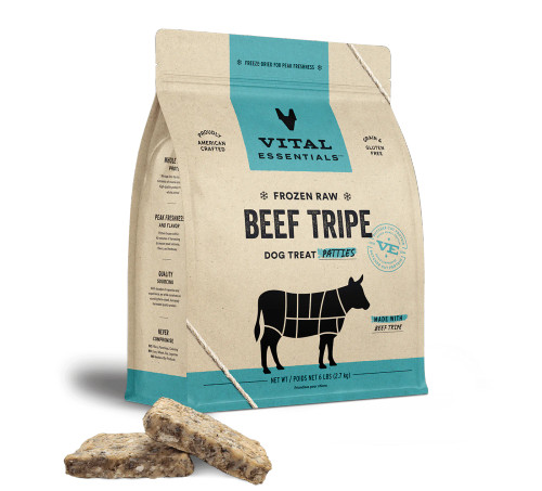 Vital Essentials Raw Tripe Patties Grain-Free Frozen Dog Food 6 lb