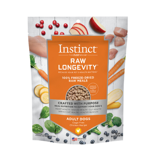 Instinct Raw Longevity Freeze-Dried Raw Meals Cage-Free Chicken Recipe for Dogs 9.5 oz