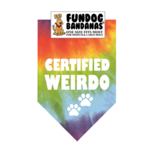 Fun Dog Bandanas Certified Weirdo Pet Bandana 