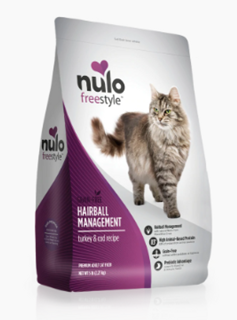Nulo Freestyle High-Protein Kibble Hairball Management Turkey & Cod Recipe Dry Cat Food 5 lb