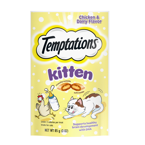 Whiskas Temptations Kitten Crunchy and Soft Treats Chicken and Dairy Flavor