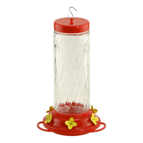 Audubon Large Swirl Glass Hummingbird Feeder 30 oz