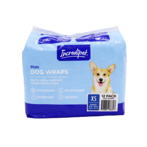 Incredipet Extra Small Disposable Male Dog Wraps 12 pk