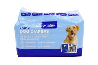 Incredipet Extra Small Disposable Female Dog Diapers 20 pk