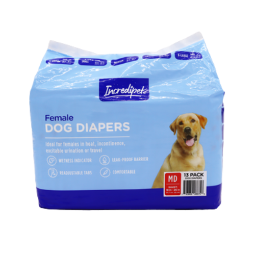 Incredipet Medium Disposable Female Dog Diapers 13 pk