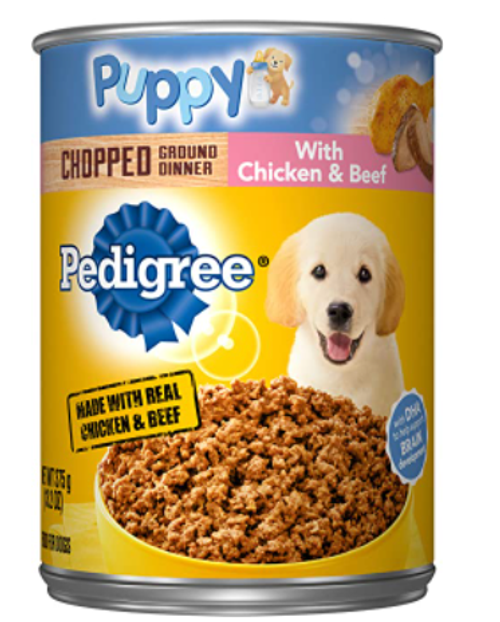 Pedigree Puppy Chopped Ground With Chicken & Beef Canned Dog Food