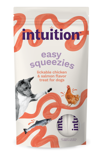 Intuition Easy Squeezies Chicken & Salmon Recipe Lickable Dog Treats 4 pk