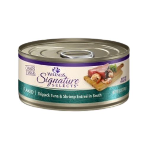 Wellness CORE Signature Selects Flaked Skipjack Tuna & Shrimp Entrée in Broth Canned Cat Food