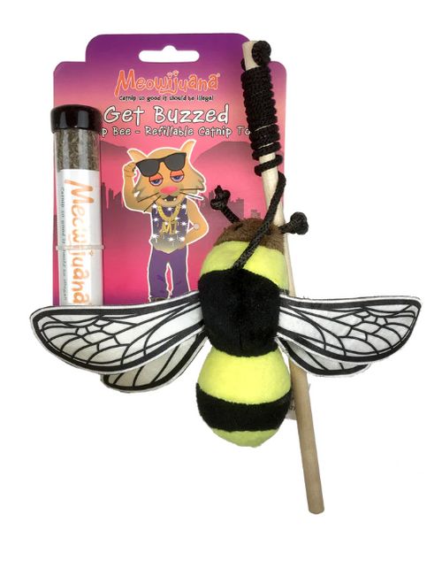 Meowijuana Get Buzzed Bee Wand Cat Toy 