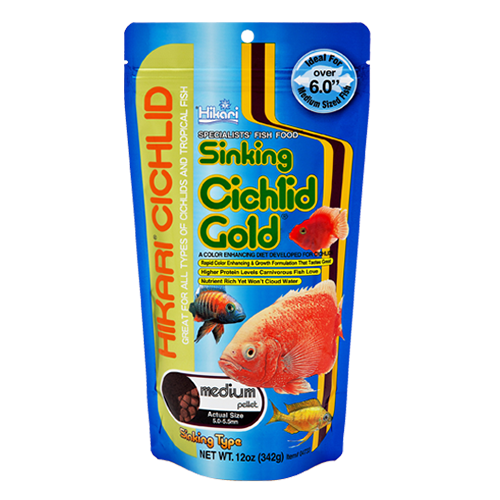 Hikari Gold Cichlid Medium Sinking Fish Food Pellets 12 oz