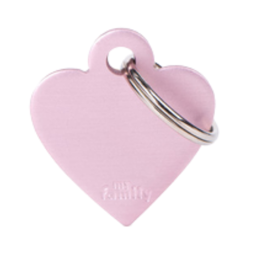 Myfamily Small Anodized Aluminum Heart Shaped Personalized Dog ID Tag