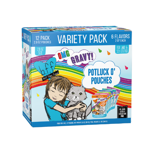 Weruva B.F.F. OMG! Potluck O' Pouches Variety Pack Wet Cat Food 12 pk