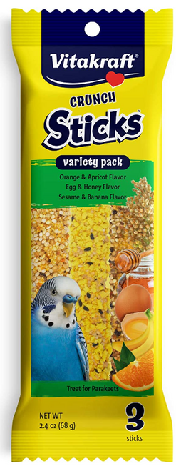 Vitakraft Tropical Fruit Crunch Sticks Variety Pack for Parakeets 3 pk