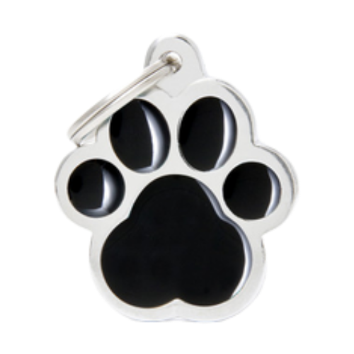 Myfamily Classic Big Black Paw Personalized Dog ID Tag 