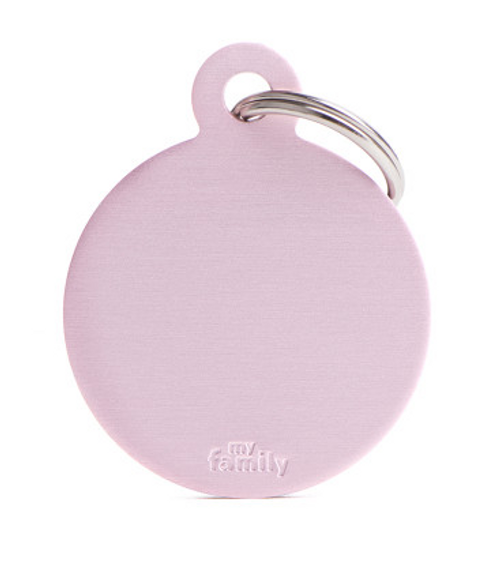 Myfamily Big Round Anodized Aluminum Personalized Dog ID Tag