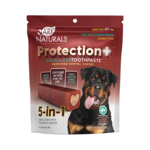 Ark Naturals Brushless Toothpaste Protection+ Large Dental Dog Treats
