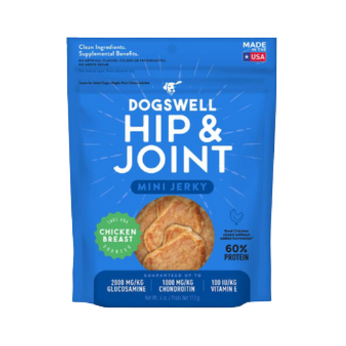 Dogswell Mini Jerky Hip & Joint Chicken Recipe Grain-Free Dog Treats 4 oz