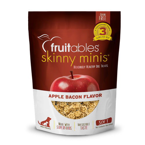 Fruitables Skinny Minis Apple Bacon Flavor Soft & Chewy Dog Treats 5 oz