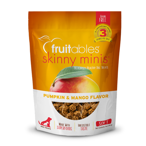 Fruitables Skinny Minis Pumpkin & Mango Flavor Soft & Chewy Dog Treats 5 oz