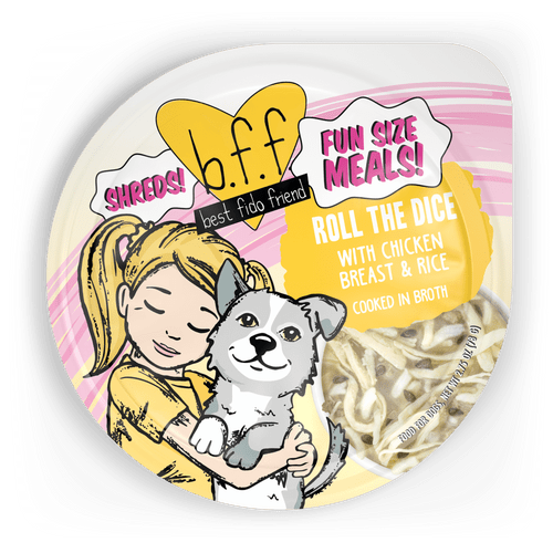 Weruva B.F.F. Fun Size Meals Roll The Dice with Chicken Breast & Rice Cooked in Broth Wet Dog Food