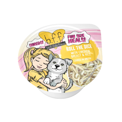 Weruva B.F.F. Fun Size Meals Roll The Dice with Chicken Breast & Rice Cooked in Broth Wet Dog Food