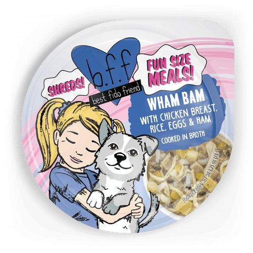 Weruva B.F.F. Fun Size Meals Wham Bam with Chicken Breast, Rice, Eggs & Ham Cooked in Broth Wet Dog Food