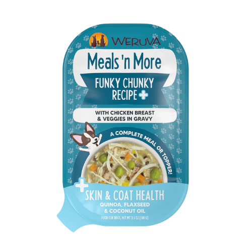 Weruva Meals 'N More Funky Chunky + Skin & Coat Chicken Recipe with Chicken Breast & Veggies in Gravy Wet Dog Food