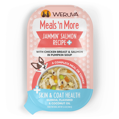 Weruva Meals 'N More Jammin' Salmon + Skin & Coat with Chicken Breast & Salmon in Pumpkin Soup Wet Dog Food