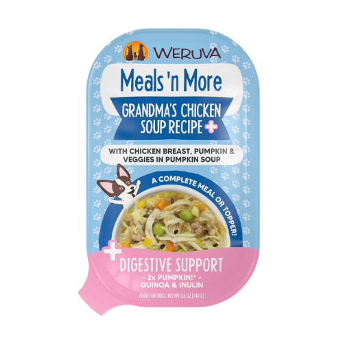 Weruva Meals 'N More Grandma's Chicken Soup + Digestive Support with Chicken Breast, Pumpkin & Veggies in Pumpkin Soup Wet Dog Food