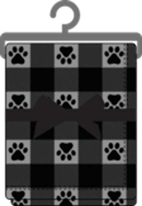 Pet Obsession Paw Print Checkered Pet Blanket 