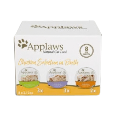 Applaws Chicken Selection in Broth Pot Cat Variety Pack 8 ct