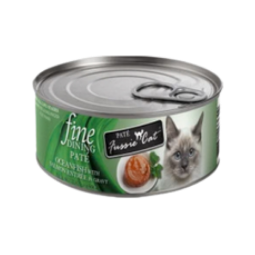 Fussie Cat Fine Dining Pate Oceanfish with Salmon Entrée in Gravy Canned Cat Food