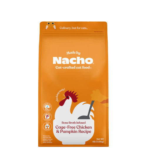 Made By Nacho Bone Broth Infused Kibble Cage-Free Chicken & Pumpkin Recipe Dry Cat Food 4 lb