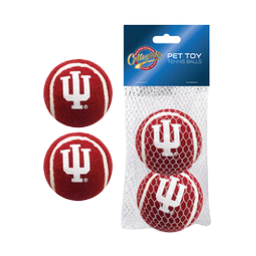 Pets First University of Indiana Hoosiers Tennis Ball Dog Toy, 2 pk 