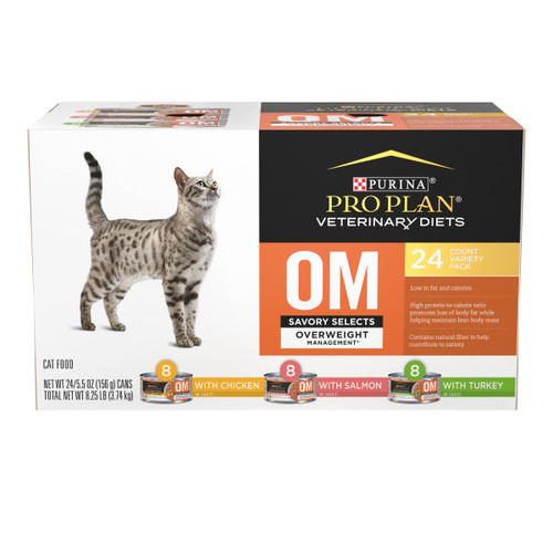 Purina Pro Plan OM Savory Selects Variety Pack Feline Formula - canned