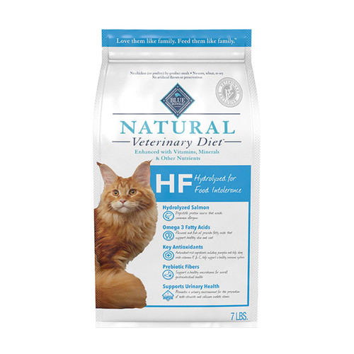 BLUE Natural Veterinary Diet HF Hydrolyzed for Food Intolerance for Cats - Dry