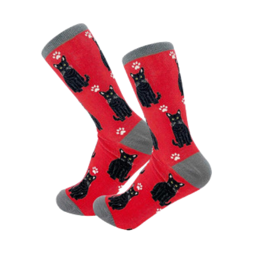 E & S Imports Pet Lover Socks Black Cat, Unisex, One Size Fits Most 